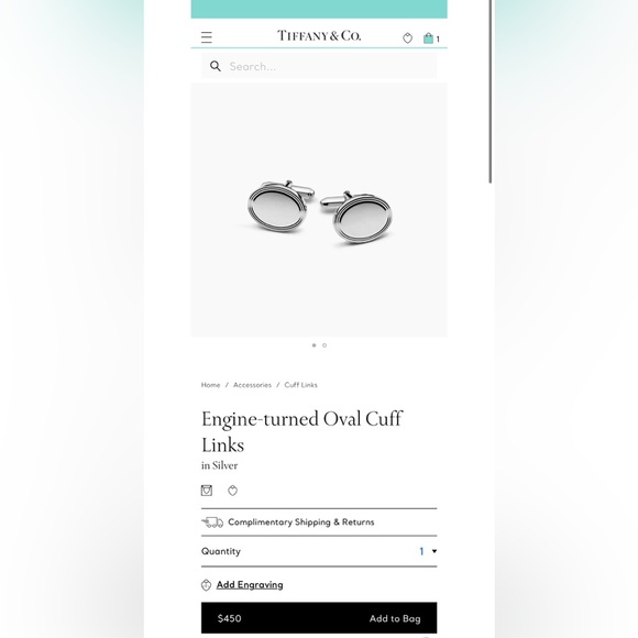 AUTH Tiffany & Co Engine-turned Oval cuff links - Picture 15 of 15